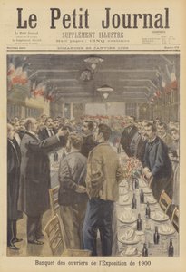 Bankett az 1900-as párizsi egyetemes kiállítás helyszínét előkészítő munkásoknak
